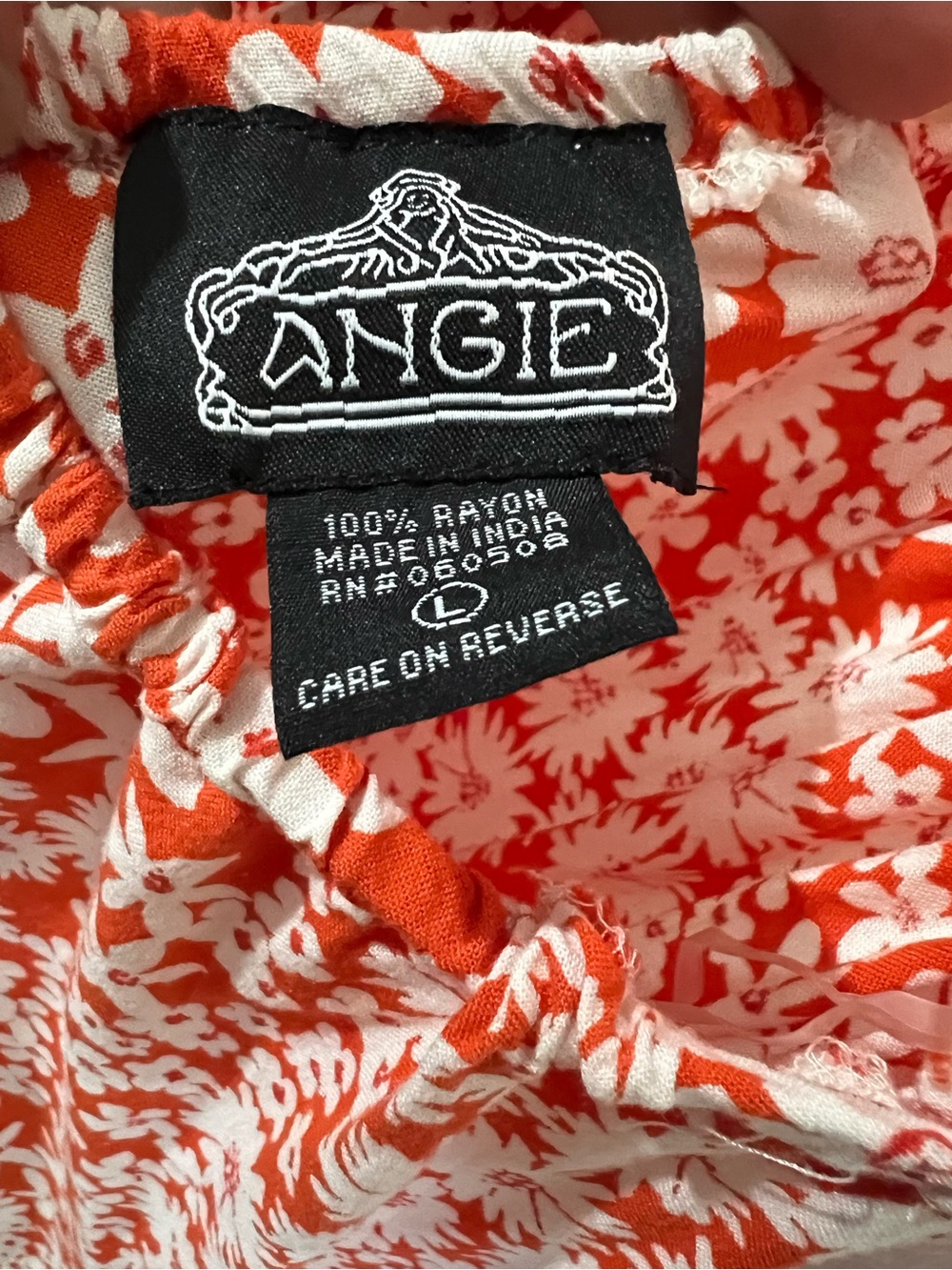 Angie Red and White Floral Smocked Maxi Dress - Picture 5 of 5
